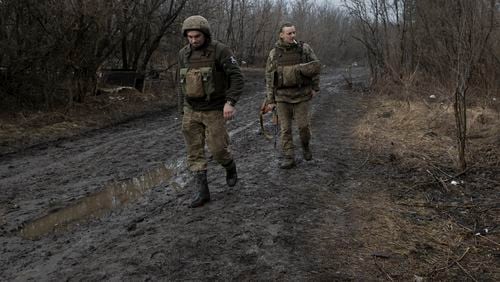 Ukrainian soldiers in Zaitseve, Ukraine, Feb. 23, 2022. In this case, the United States intelligence community got it right, accurately predicting and broadcasting Russia’s intentions to carry out a full-scale invasion of Ukraine. (Tyler Hicks/The New York Times)