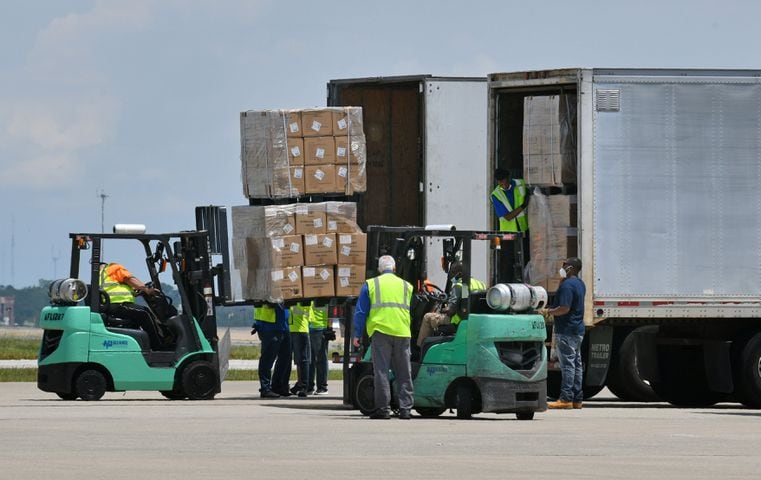 Massive cargo plane lands in Atlanta with shipment of masks