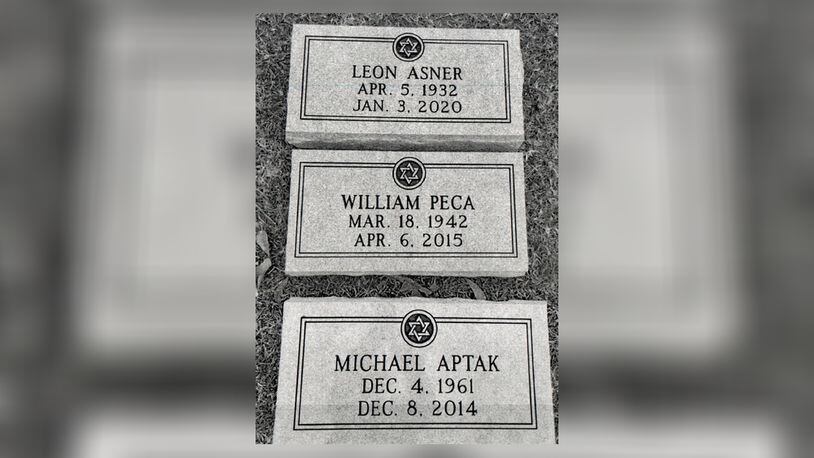 The first three gravestones that will be formally unveiled Sunday.