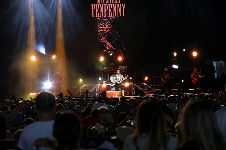 Mitchell Tenpenny performs as one of the opening acts when chart-topping Jason Aldean made a tour stop at Atlanta's Lakewood Amphitheatre on Saturday, August 5, 2023. (Photo: Robb Cohen for The Atlanta Journal-Constitution)