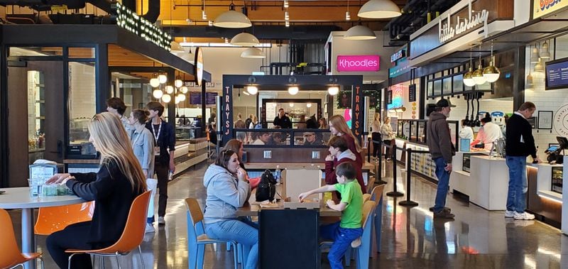 Hey Day Market Food Hall and Gathering Place features nine dining experiences and plenty of social activities for students and visitors.
(Courtesy of Seldon Ink)