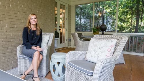 Browning Jeffries and her husband will welcome visitors to their renovated frame house during the Virginia-Highland tour of homes. (Jenni Girtman / Atlanta Event Photography)