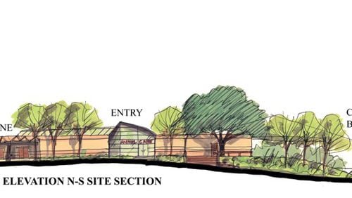 A groundbreaking ceremony Thursday morning was planned at Zoo Atlanta, where a new animal hospital will be constructed over the next year. The new structure, to be called the Rollins Animal Health Center, is shown here in an artist's rendering. Illustration: Zoo Atlanta