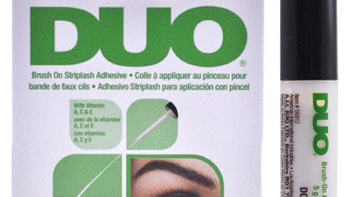 Duo brush-on strip lash adhesive allows you to apply a skinny line of adhesive to your eyelids, making it less messy than the tubes.
