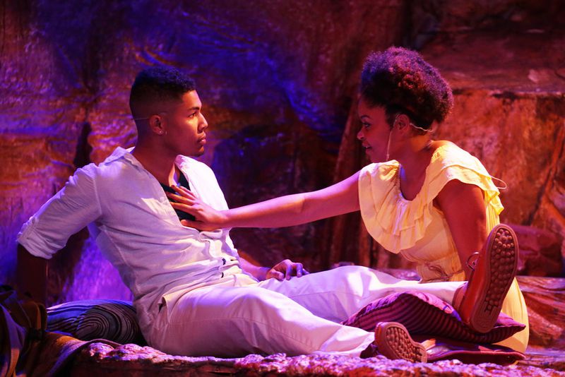 Christian Magby and India Tyree co-star in the musical “Once on This Island” at Georgia Ensemble Theatre. CONTRIBUTED BY DAN CARMODY / STUDIO7