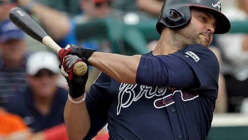 The Braves acquired Nick Swisher last season via trade with the Cleveland Indians.