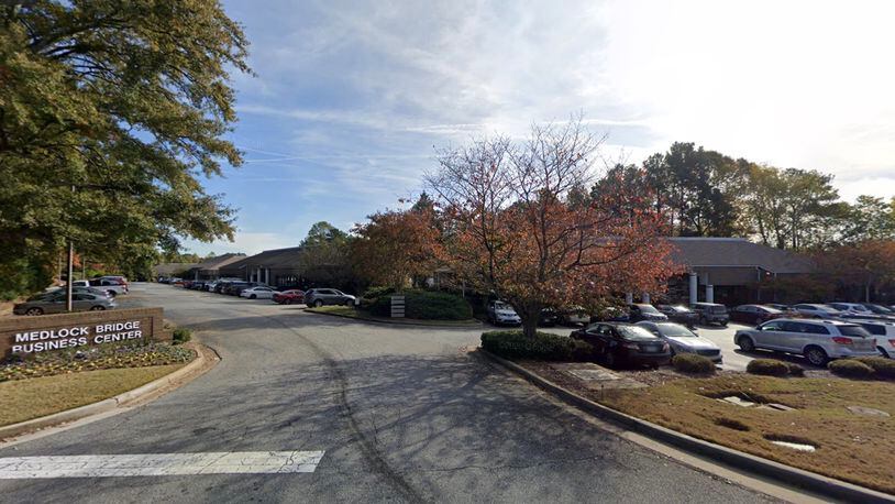 The Peachtree Corners City Council recently approved a special use permit for a religious facility in an existing building at 3274 Medlock Bridge Rd., part of the Medlock Bridge Business Center. (Google Maps)