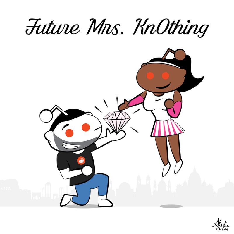 The cute image accompanying Serena Williams' adorable engagement announcement.