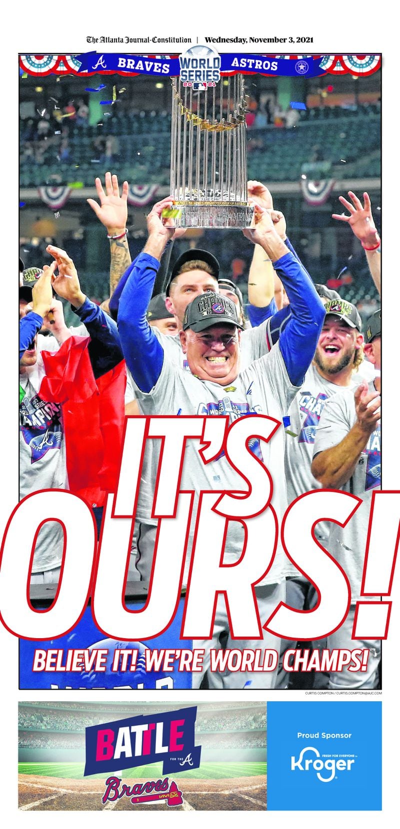 ‘It’s Ours!’ – Atlanta Braves World Series section in today’s ePaper