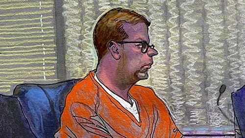 This courtroom illustration shows Michael C. Ford during a bond hearing in federal court in Atlanta on Thursday, May 21, 2015.