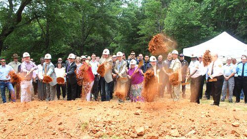 Cherokee County and Canton city officials break ground for a new Fire Station 9 on Reinhardt College Parkway. CHEROKEE COUNTY FIRE & EMERGENCY SERVICES