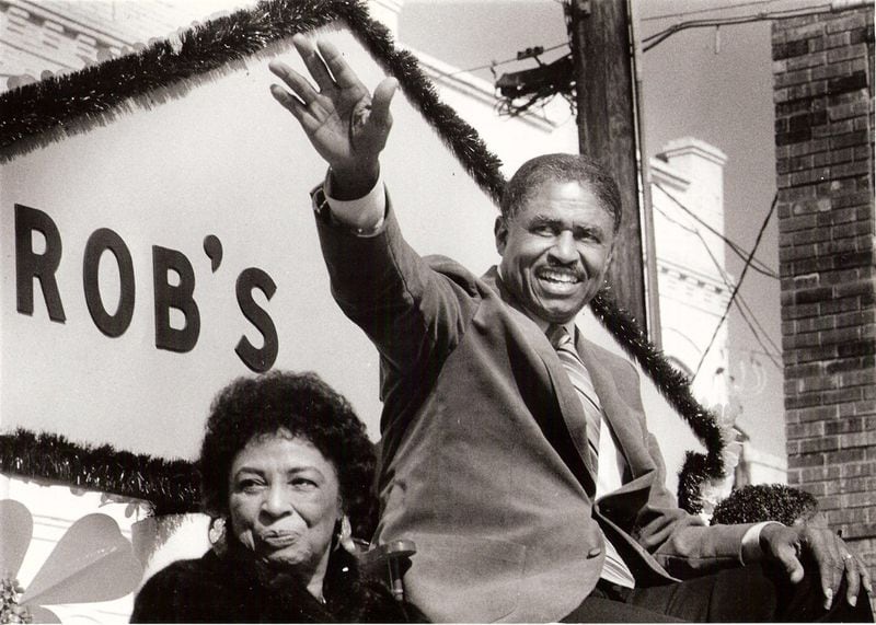 Eddie Robinson and his wife Doris are celebrated at a parade after another of Grambling’s victories. Their granddaughter, Cherie Kirkland, said Eddie Robinson was proud that he had “One Job, One School, and One Wife.” (Photo courtesy Cherie Kirkland)