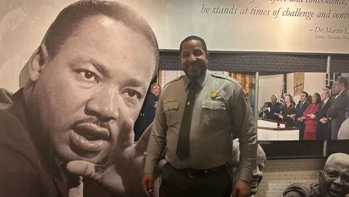 Martin Luther King Jr. National Historical Park ranger Marty Smith says it is important that families bring children to the center. "The history needs to be learned," he says. (Photo Courtesy of Capital B)