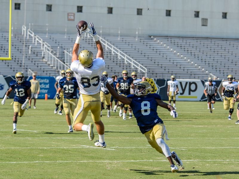 Georgia Tech freshman wide receiver Brad Stewart is among freshmen who will play this fall. Coaches planned to meet Thursday morning to discuss which freshmen will redshirt and which will play. (GT Athletics/DANNY KARNIK)