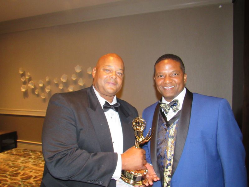  Steve Franklin and Vince Sims of CBS46 won an Emmy for best breaking news story covering the Black Lives Matter protests. CREDIT: Rodney Ho/rho@ajc.com