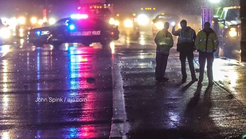 Clayton County authorities investigate after a pedestrian was hit and killed on I-75 South just past I-285 Thursday morning.