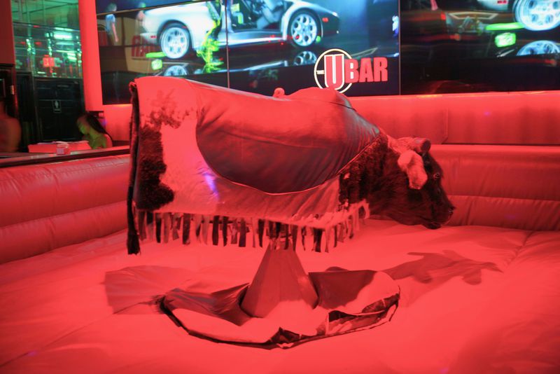 This is Mandingo, the mechanical bull at The U Bar in East Point. The city of East Point shut down U Bar on Sept. 20, but the restaurant and sports bar intends to open soon. (Photo courtesy of Alre Alston)