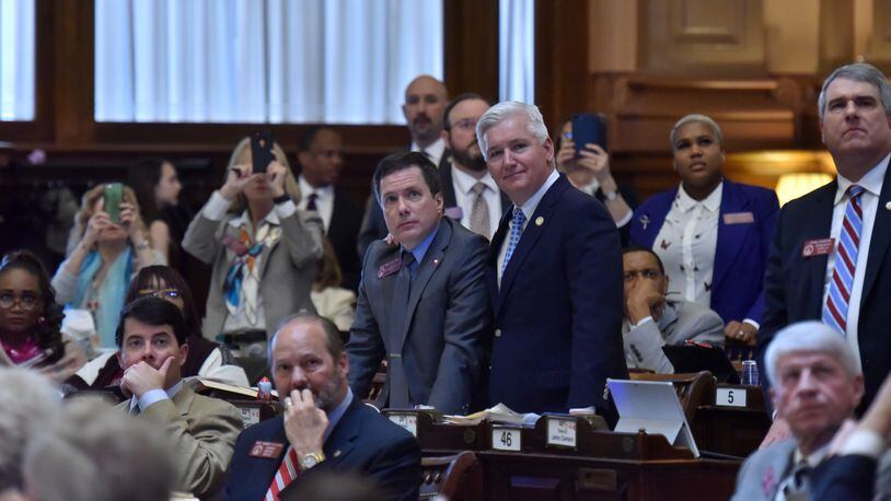 March 29, 2019 Atlanta - Members of the House vote on HB 481, anti-abortion âheartbeatâ bill, during the 38th day of legislation in the House Chambers at the Georgia State Capitol on Friday, March 29, 2019. The Georgia House narrowly voted 92-78 to approve legislation that would outlaw most abortions once a doctor can detect a heartbeat in the womb. HYOSUB SHIN / HSHIN@AJC.COM