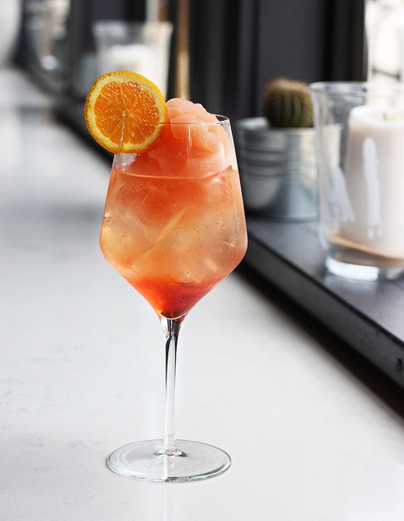 Aperol spritz, the drink of the summer, is made even cooler with the addition of frosé.