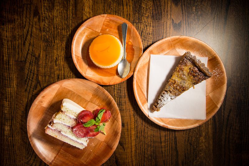 From the bakery, Coconut Flan, Coconut Strawberry Cake, and Pineapple Pecan Pie. Photo credit- Mia Yakel.