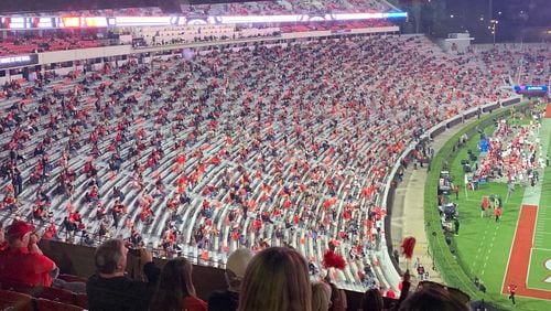 Attendance for the Georgia-Auburn was officially announced as 20,524 spectators, who were meticulously socially-distanced throughout Sanford Stadium. (UGA photo)