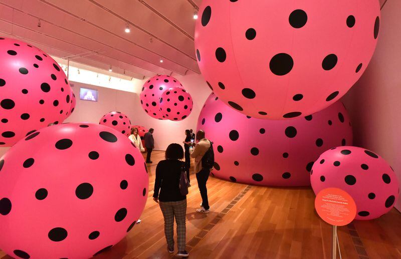 “Dots Obsession - Love Transformed into Dots,” was created in 2007 by Yayoi Kusama, reflecting her ongoing fascination with polka dots.   HYOSUB SHIN / HSHIN@AJC.COM