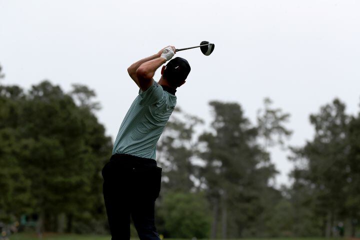 April 9, 2021, Augusta: Justin Rose tees off on the seventeenth hole during the second round of the Masters at Augusta National Golf Club on Friday, April 9, 2021, in Augusta. Curtis Compton/ccompton@ajc.com
