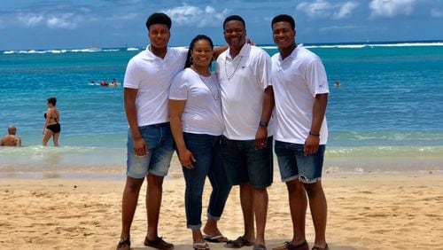 Incoming Georgia Tech freshman Justice Dingle with his family on a recent vacation to Hawaii. From left: Jordan, Tonya, Justice Sr. and Justice Jr. (Courtesy Tonya Dingle)