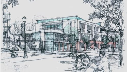 Gwinnett and Snellville partner to build a city market and mew public library on Wisteria Drive. Courtesy City of Snellville