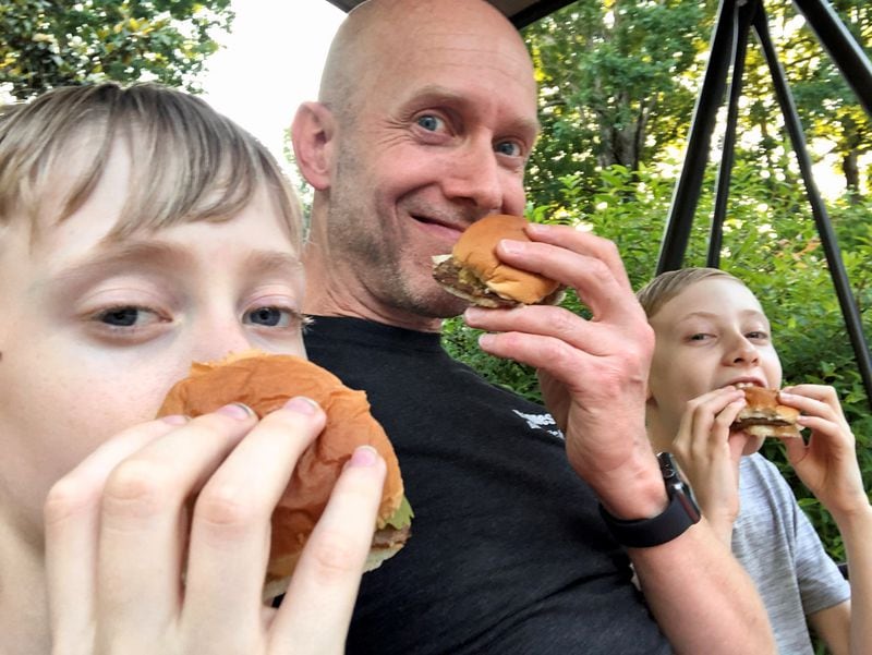 Ken Oberle has passed on his craving for White Castle to his 11-year-old twin sons Luke (left) and Ethan. Courtesy of Ken Oberle