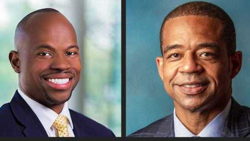 M. Brian Blake, left, is the finalist to become Georgia State University's president. T. Ramon Stuart, right, was named Thursday as Clayton State University's president.