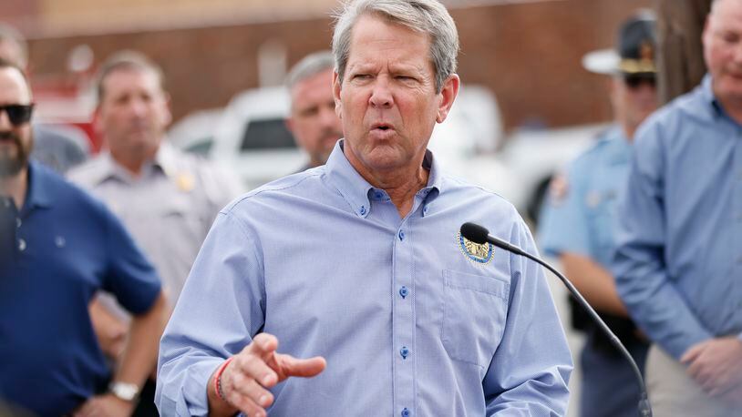 Gov. Brian Kemp's office said that he has met with various leaders to put together a plan to shore up Grady Memorial Hospital. Kemp is pictured in Summersville, Georgia, on September 7, 2022. Miguel Martinez / miguel.martinezjimenez@ajc.com