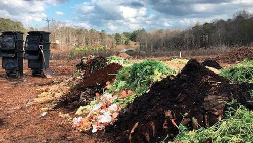Compostwheels picks up food waste from commercial clients, like hotels and restaurants, and delivers it to their composting facility at the King of Crops in Winston. (Compostwheels)
