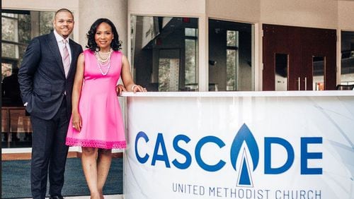 The Rev. Kevin R. Murriel, senior pastor of Cascade United Methodist Church in Atlanta, and his wife, Dr. Ashleigh Murriel. Kevin Murriel will also lead Cascade Midtown if the proposed merger with Grace United Methodist Church is approved. (Contributed)