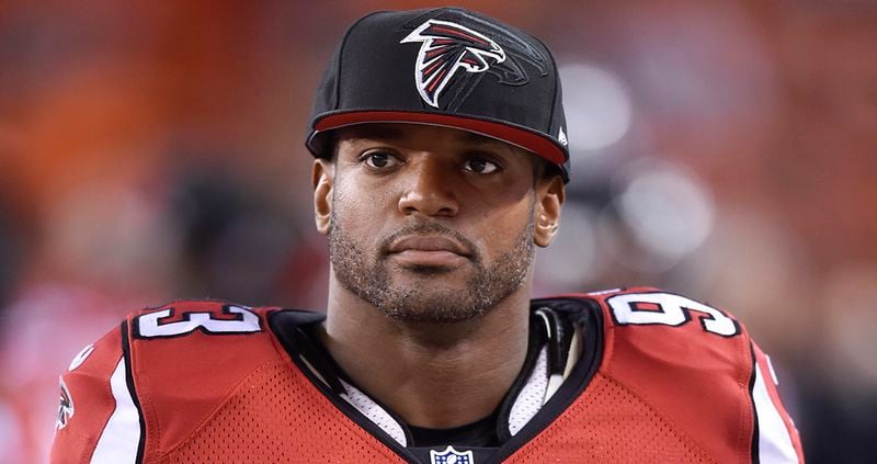 Atlanta Falcons defensive end Dwight Freeney walks off the field after an NFL preseason football game against the Cleveland Browns, Thursday, Aug. 18, 2016, in Cleveland. The Falcons won 24-13. (David Richard/AP)