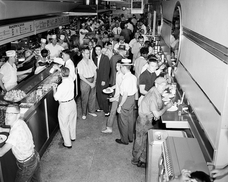 A commercial photo company's store of images are part of Georgia State University's photo archive. They include this image from the Varsity during a busy day in 1958. Photo: Tracy O'Neal