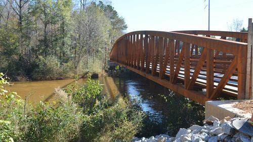 The new pedestrian bridge on State Bridge Road in Johns Creek that crosses over the Chattahoochee River is now open for walkers, joggers, and bicyclists. (Courtesy City of Johns Creek)