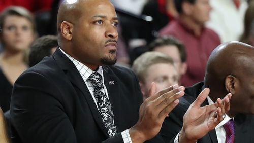 Former University of Georgia player and assistant coach Jonas Hayes is headed back to the state. Hayes, who led Xavier to the NIT title as the interim coach, has been named head coach at Georgia State University. (AJC file photo/Curtis Compton)