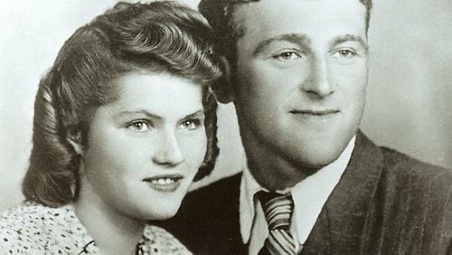 Lola Borkowska and Rubin Zychilinsky, who came from neighboring towns in Poland, survived forced labor and concentration camps to meet and marry. They are seen here in a 1946 photograph. Contributed by Karen and Andrew Edlin