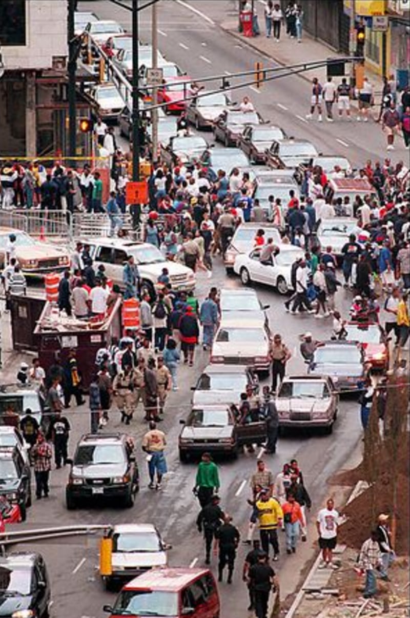 A Freaknik traffic jam in the 1990s. AJC file photo
