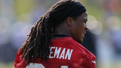 Devonta Freeman left Sunday's practice early with a 'heat issue'.