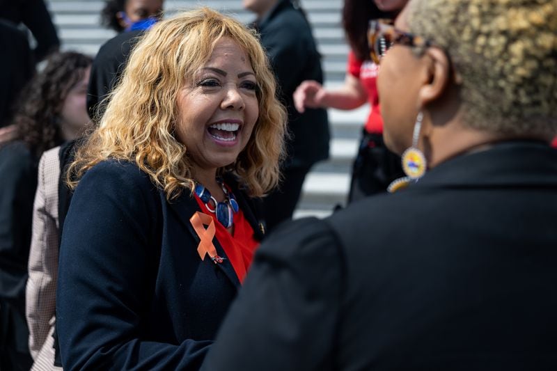 U.S. Lucy McBath, D-Marietta, recently addressed the spring gathering of Georgia’s African Methodist Episcopal Church. (Nathan Posner for the Atlanta Journal-Constitution)
