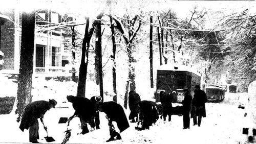 Atlantans dig out of the historic 1940 snowstorm that blanketed the city with a whopping 10.3 inches of snow.