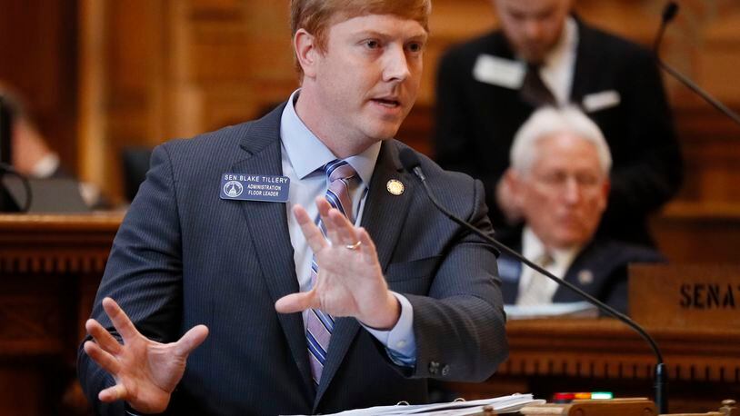 Senate Appropriations Chairman Blake Tillery, R-Vidalia, said the Senate -- which voted 52-0 to approve the midyear budget -- went along with key additions that the House made to Gov. Brian Kemp's proposal. Bob Andres / bandres@ajc.com