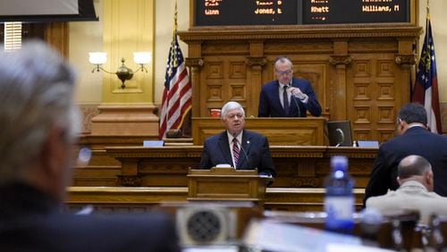 Senate Appropriations Chairman Jack Hill, R-Reidsville, presented the fiscal 2018 budget to his chamber Wednesday. DAVID BARNES / DBARNES@AJC.COM