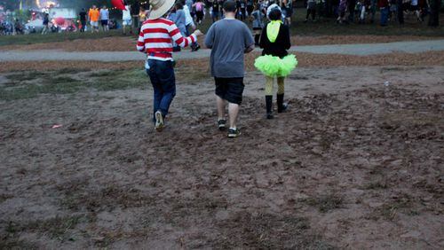 TomorrowWorld became a muddy mess in a hurry. This was taken on Friday, before the real troubles started. AJC photo: Melissa Ruggieri