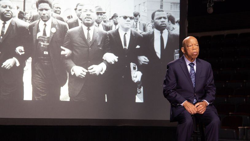 Congressman John Lewis on the set of “John Lewis: Good Trouble,” a new documentary about his life. Lewis said he had never seen some of the footage that was uncovered. CONTRIBUTED BY MAGNOLIA PICTURES