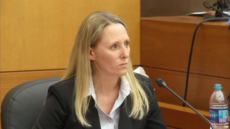 Dr. Susanne Hardy, who works at Emory Hospital at Clifton Road, testifies at the murder trial of Tex McIver on March 16, 2018 at the Fulton County Courthouse. (Channel 2 Action News)