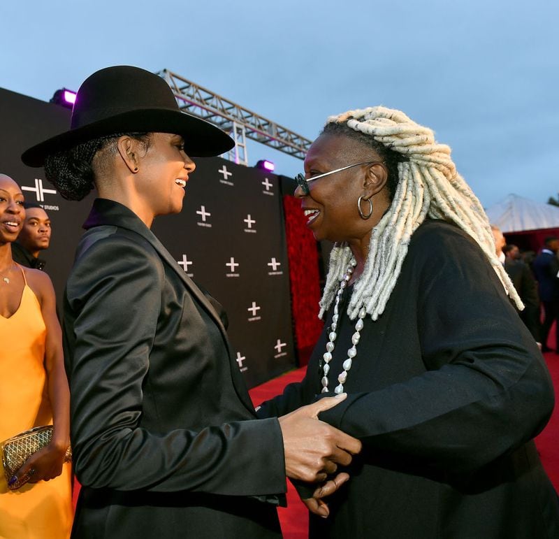 ATLANTA, GEORGIA - OCTOBER 05: Halle Berry and Whoopi Goldberg attend Tyler Perry Studios grand opening gala at Tyler Perry Studios on October 05, 2019 in Atlanta, Georgia. (Photo by Paras Griffin/Getty Images for Tyler Perry Studios)