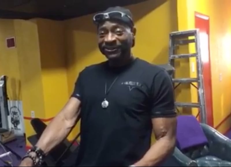 An image from Bishop Eddie Long's video showing his leaner new look.